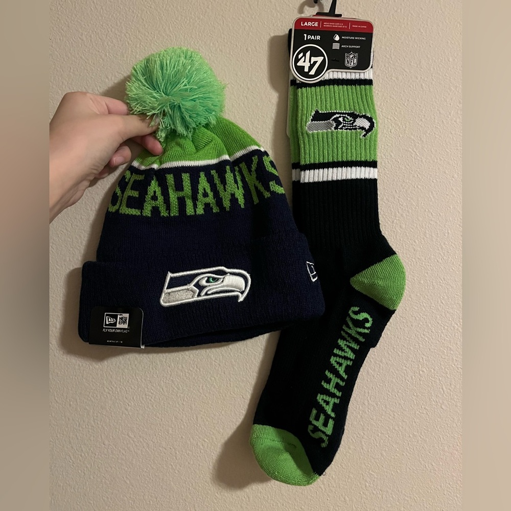 SOLD Seattle Seahawks Gear Socks & Beanie